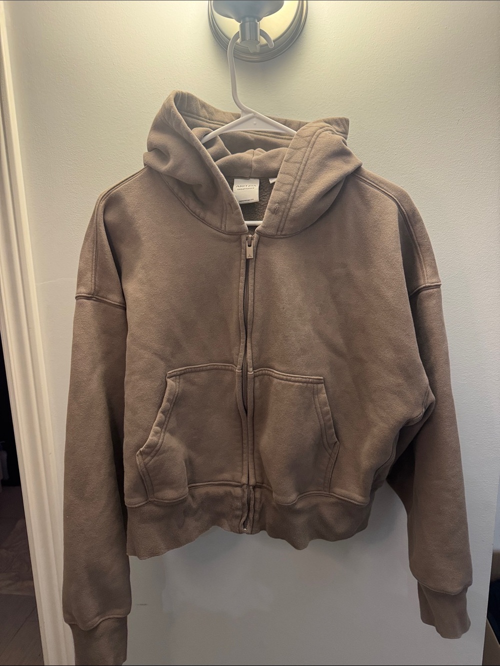 Aritzia Kids Full‑Zip Hooded Jacket in Taupe
